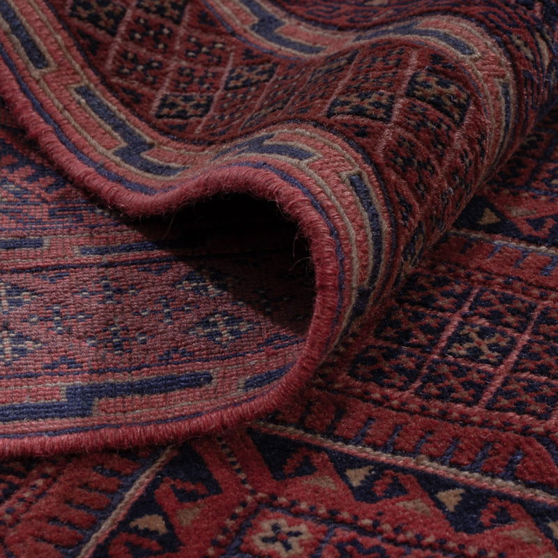 Kelim Afghan Teppich 140x193cm - dunkelrot