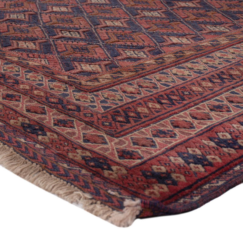 Kelim Afghan Teppich 145x206cm - dunkelrot