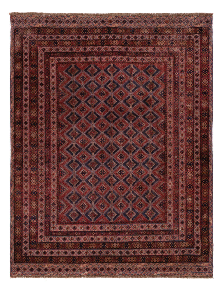 Kelim Afghan Teppich 165x205cm - dunkelrot