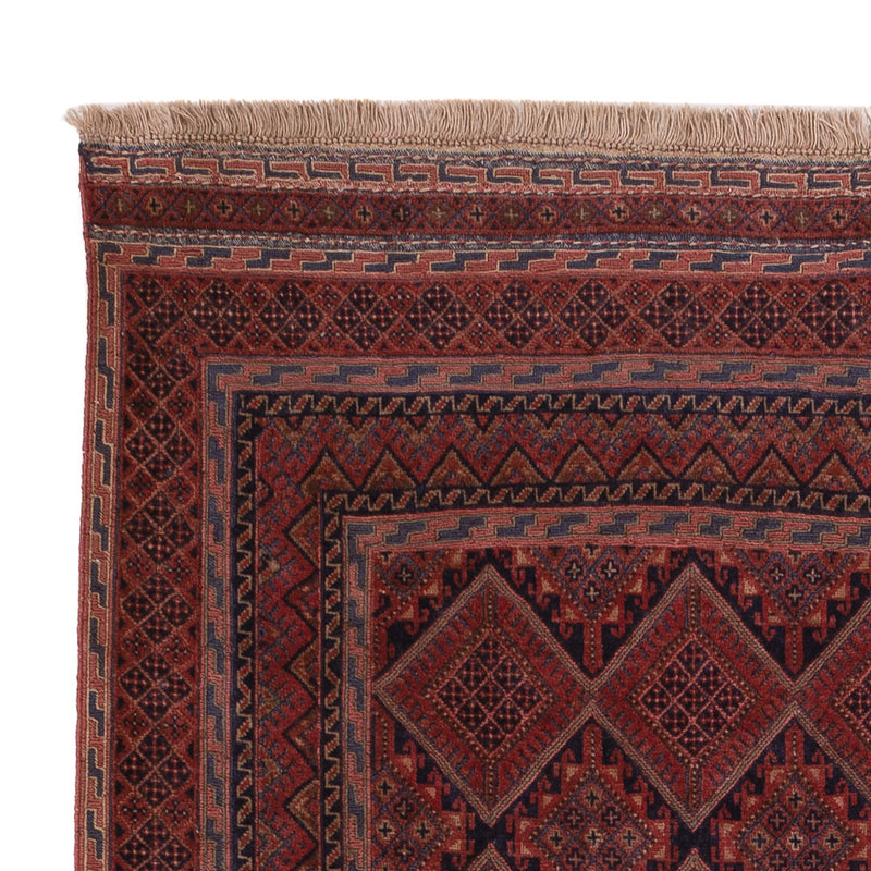Kelim Afghan Teppich 142x184cm - dunkelrot