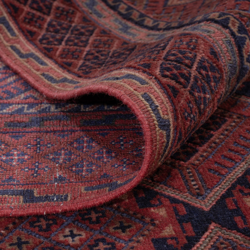 Kelim Afghan Teppich 142x184cm - dunkelrot