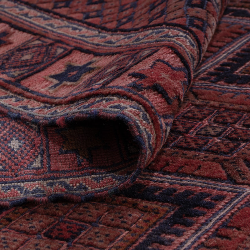 Kelim Afghan Teppich 148x177cm - dunkelrot
