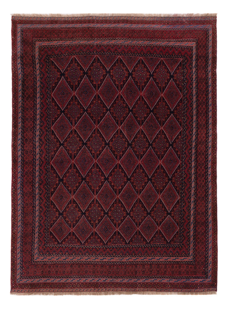 Kelim Afghan Teppich 146x197cm - dunkelrot