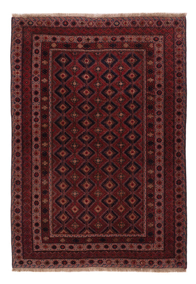 Kelim Afghan Teppich 146x197cm - dunkelrot