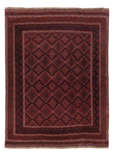 Kelim Afghan Teppich 137x188cm - dunkelrot