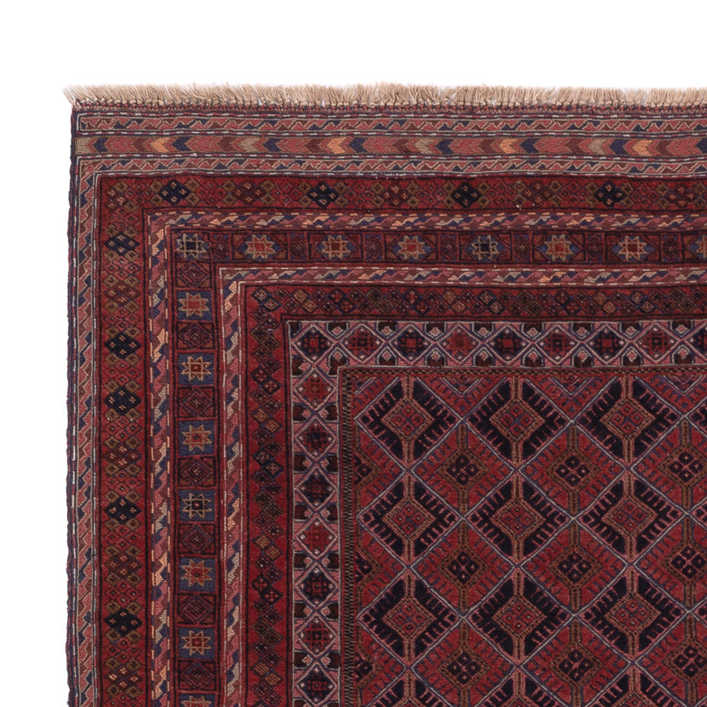 Kelim Afghan Teppich 159x196cm - dunkelrot