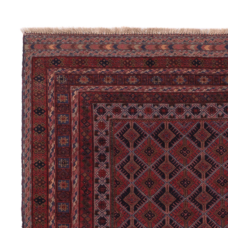 Kelim Afghan Teppich 159x196cm - dunkelrot