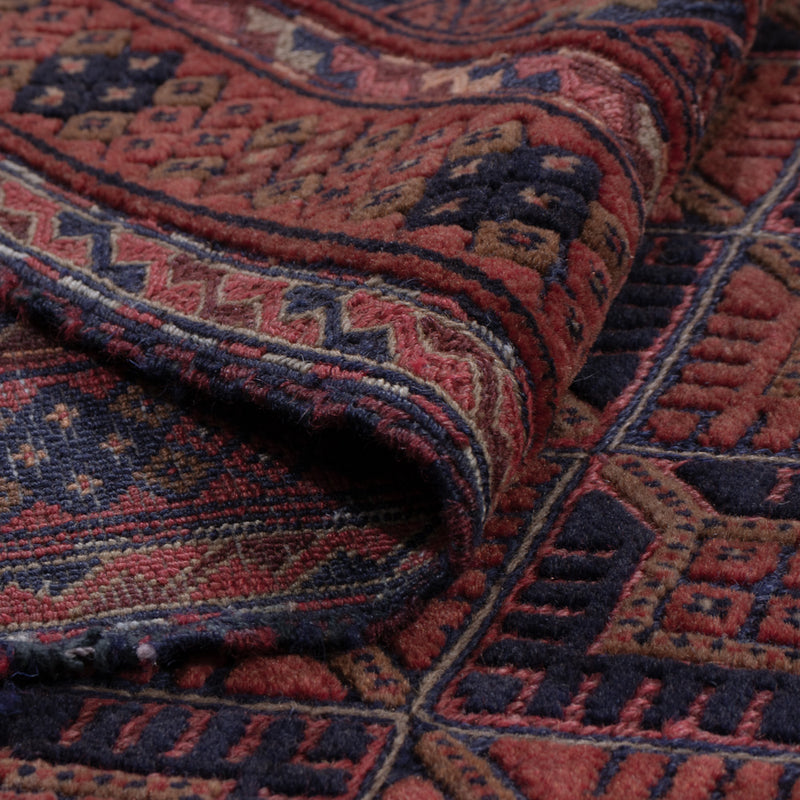 Kelim Afghan Teppich 159x196cm - dunkelrot