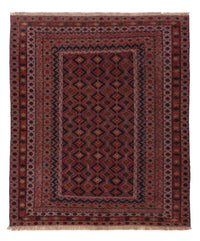 Kelim Afghan Teppich 157x189cm - dunkelrot – product image
