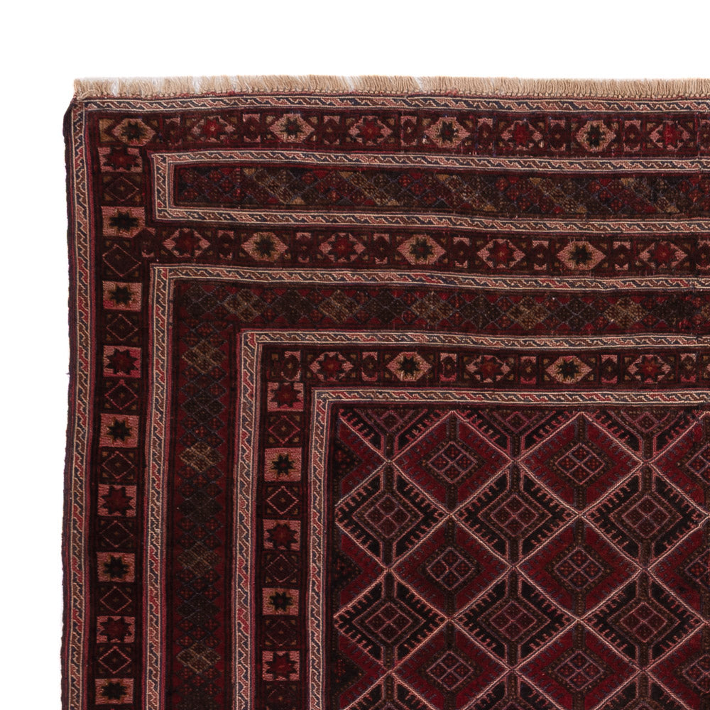 Kelim Afghan Teppich 155x184cm - dunkelrot