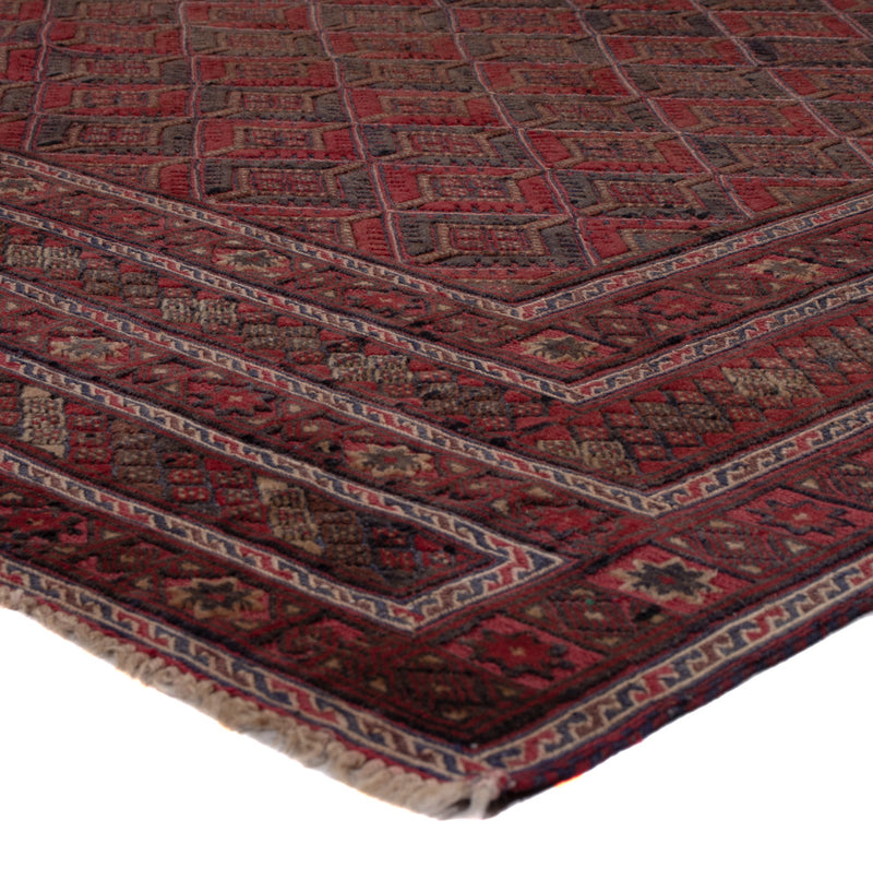 Kelim Afghan Teppich 155x184cm - dunkelrot