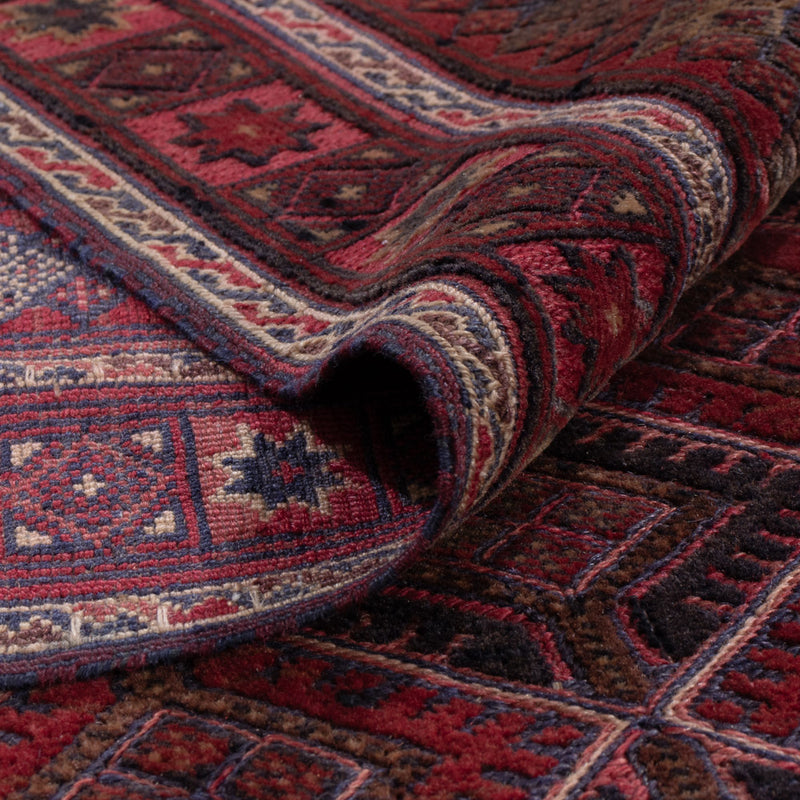 Kelim Afghan Teppich 155x184cm - dunkelrot
