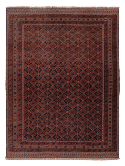 Kelim Afghan Teppich 150x193cm - dunkelrot