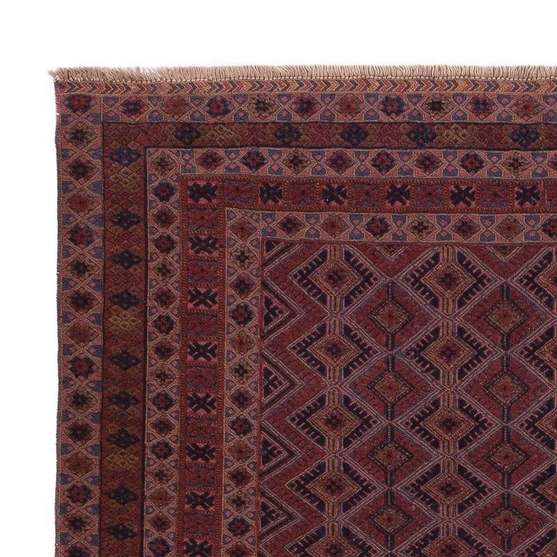 Kelim Afghan Teppich 146x193cm - dunkelrot