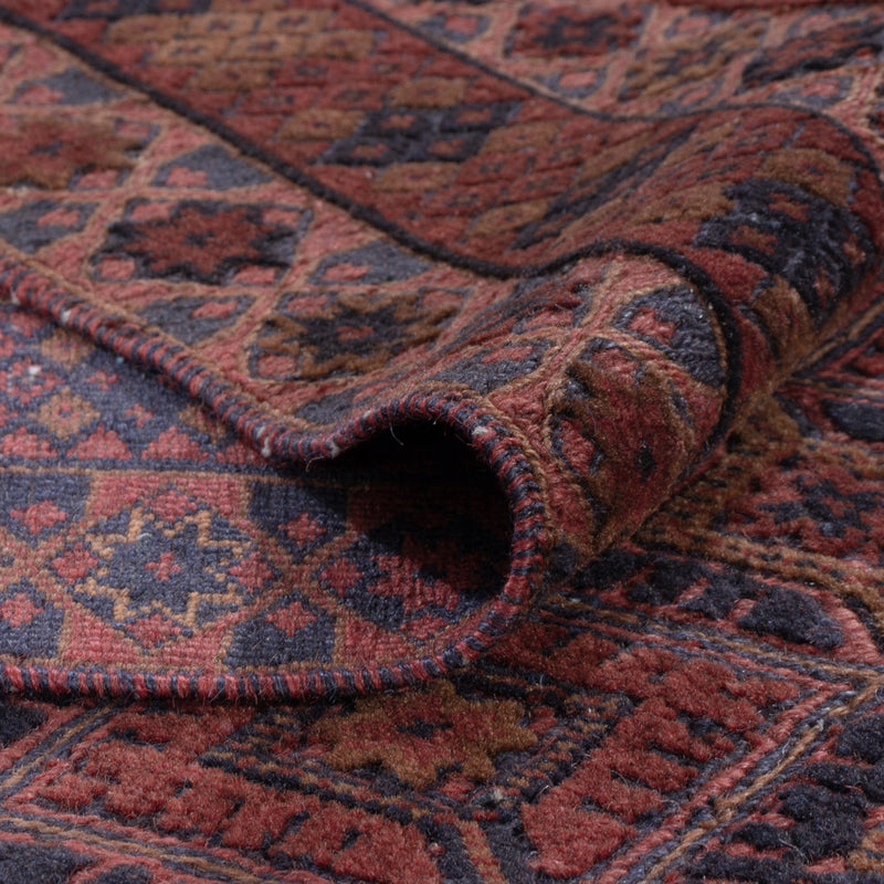 Kelim Afghan Teppich 146x193cm - dunkelrot