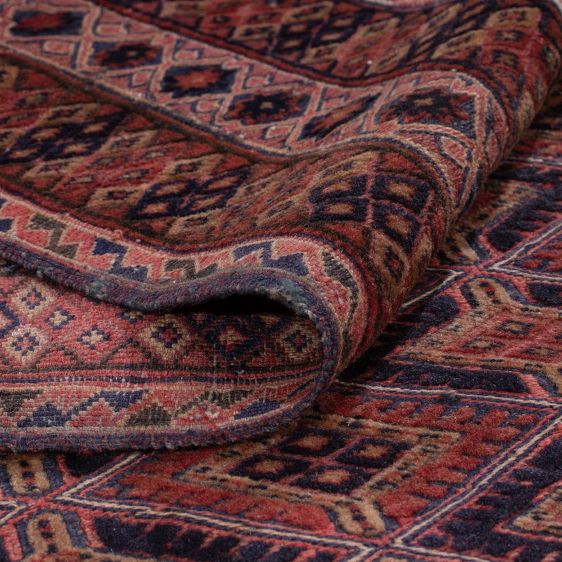 Kelim Afghan Teppich 150x192cm - dunkelrot