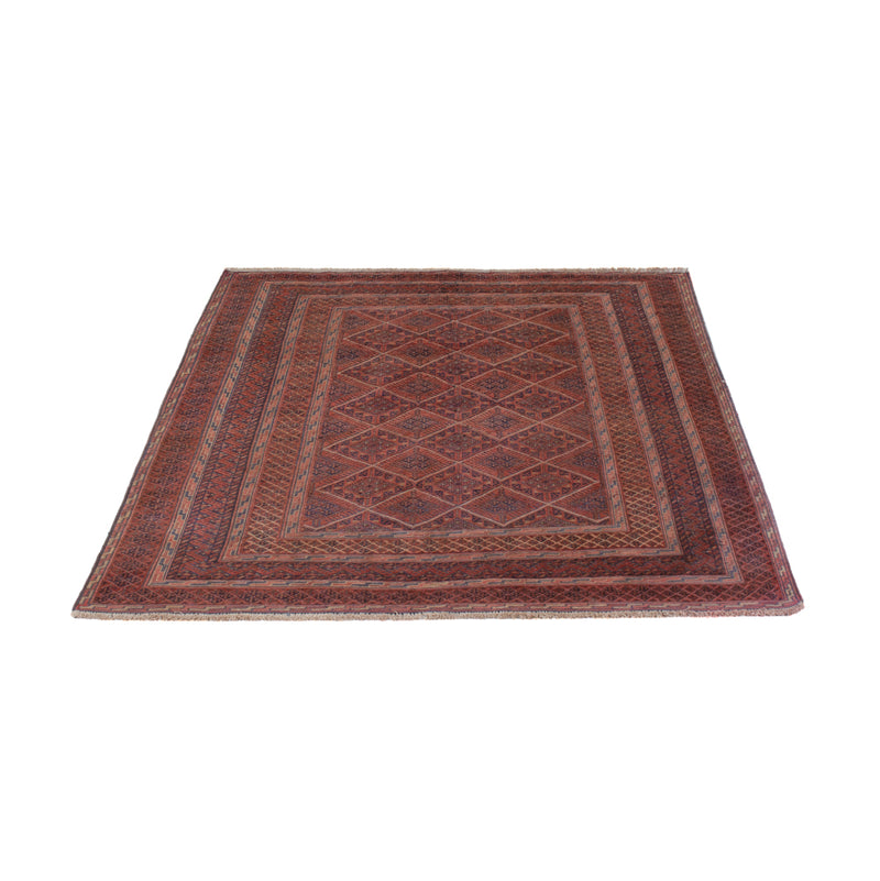 Kelim Afghan Teppich 135x177cm - dunkelrot