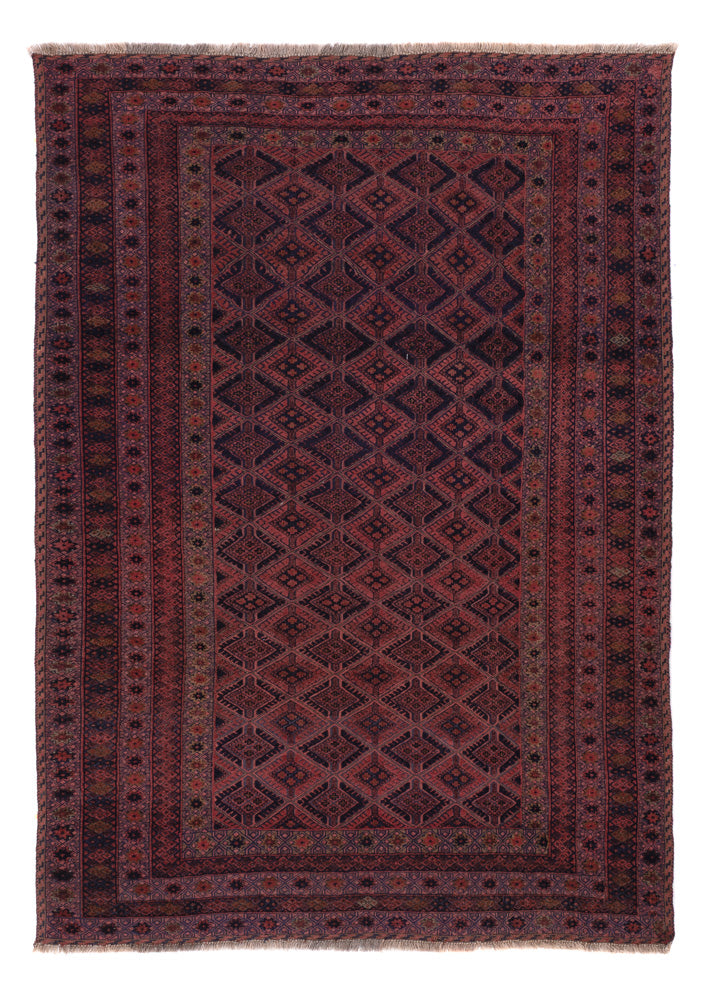 Kelim Afghan Teppich 158x224cm - dunkelrot