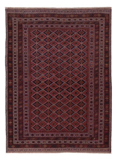 Kelim Afghan Teppich 144x200cm - dunkelrot
