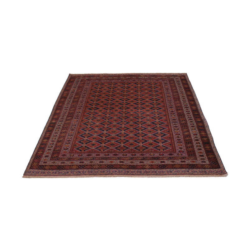 Kelim Afghan Teppich 144x200cm - dunkelrot
