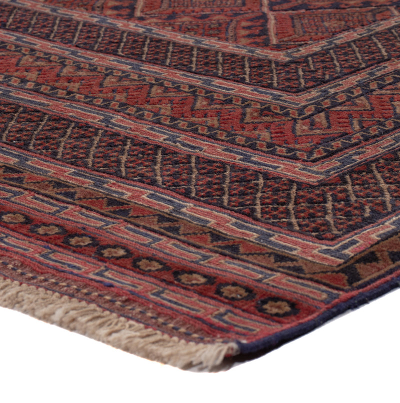 Kelim Afghan Teppich 139x198cm - dunkelrot