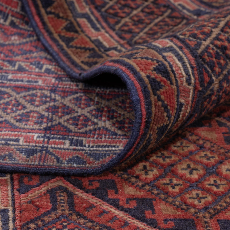 Kelim Afghan Teppich 139x198cm - dunkelrot