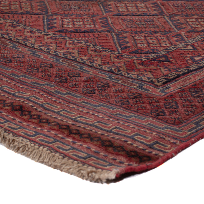 Kelim Afghan Teppich 131x180cm - dunkelrot