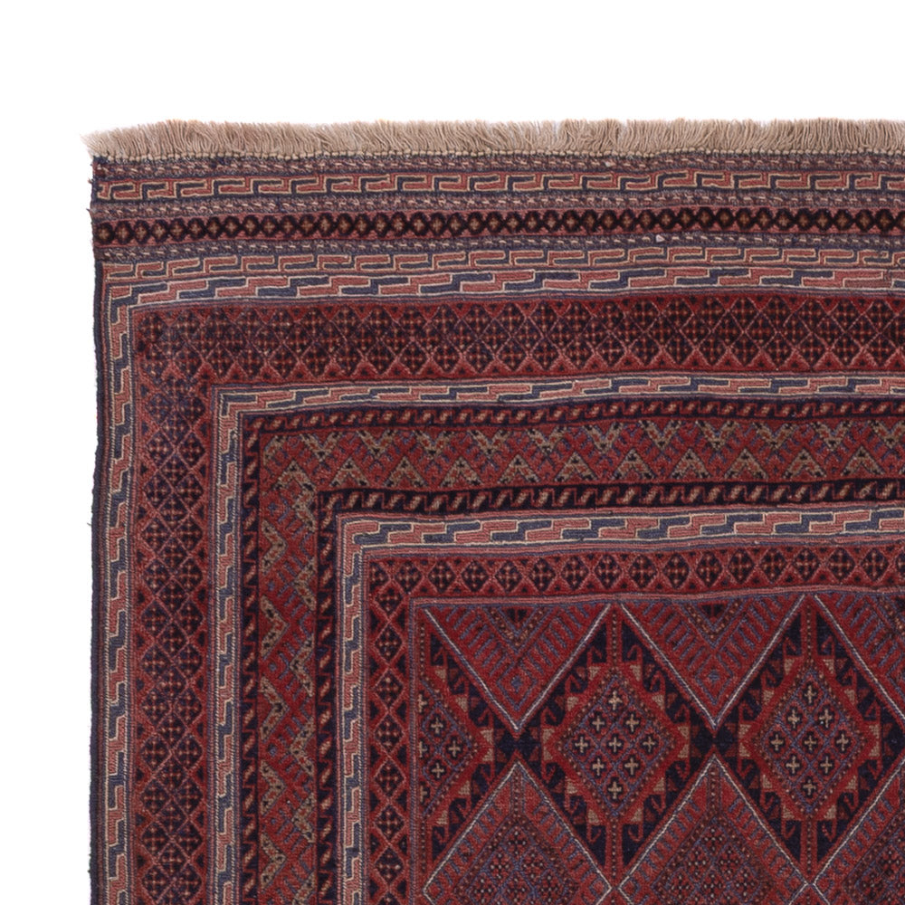 Kelim Afghan Teppich 139x200cm - dunkelrot