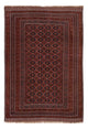 Kelim Afghan Teppich 140x207cm - dunkelrot