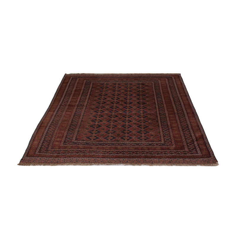 Kelim Afghan Teppich 140x207cm - dunkelrot
