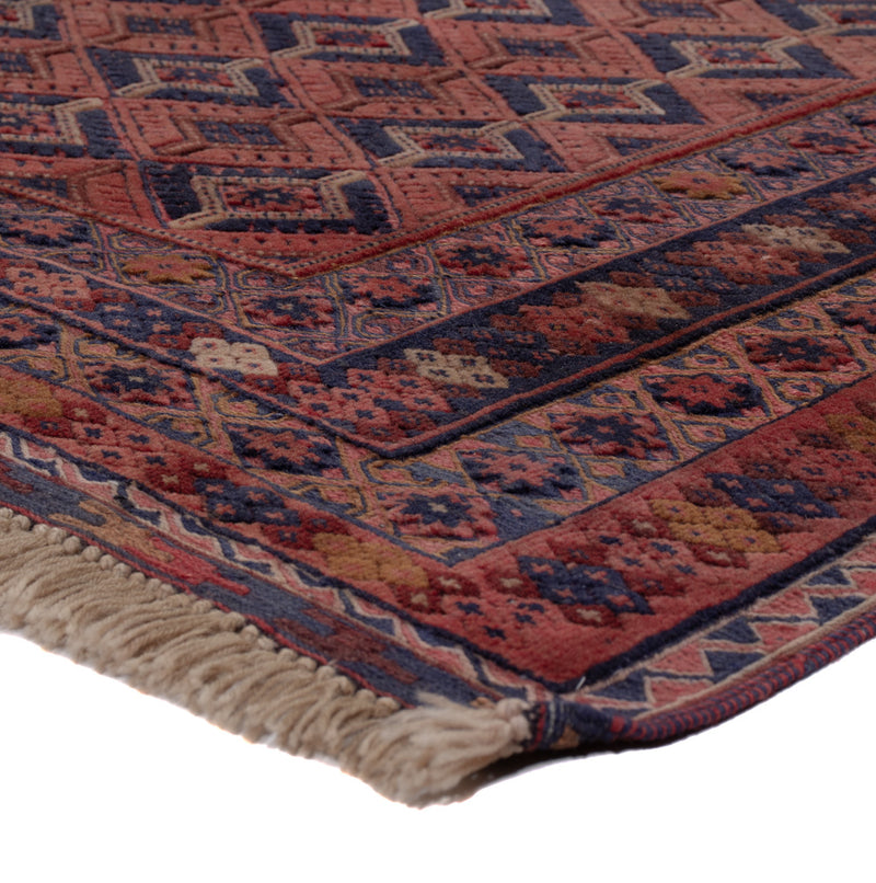Kelim Afghan Teppich 141x201cm - dunkelrot