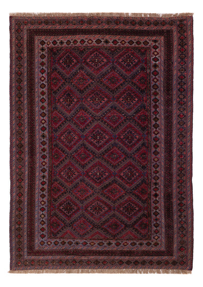 Kelim Afghan Teppich 145x195cm - dunkelrot