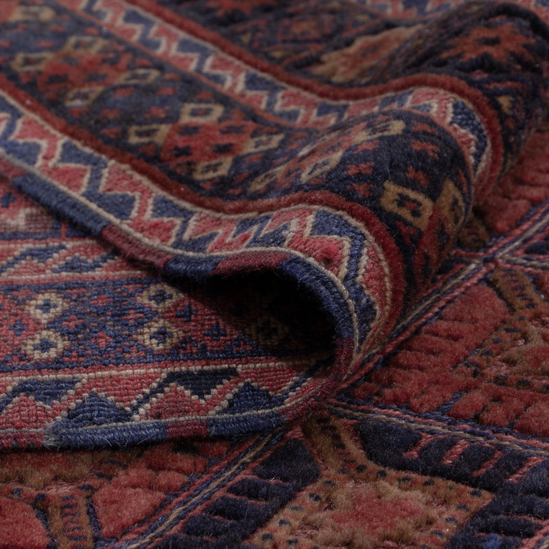 Kelim Afghan Teppich 158x183cm - dunkelrot