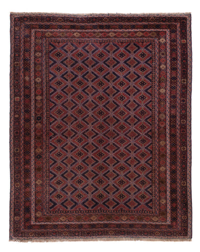 Kelim Afghan Teppich 146x178cm - dunkelrot
