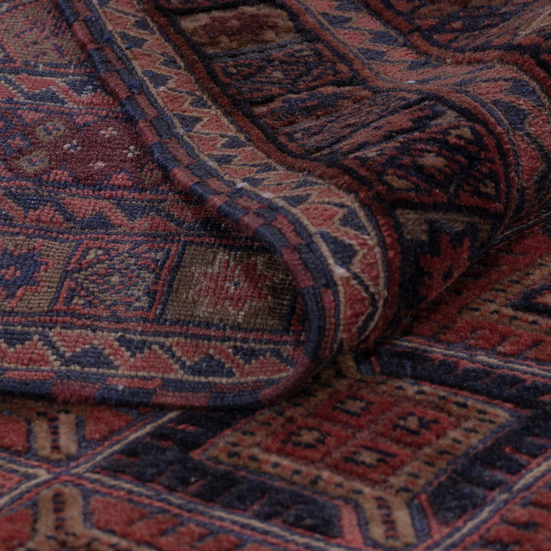 Kelim Afghan Teppich 146x178cm - dunkelrot