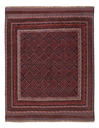Kelim Afghan Teppich 144x186cm - dunkelrot – product image