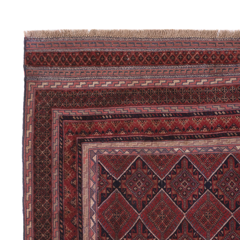 Kelim Afghan Teppich 144x186cm - dunkelrot