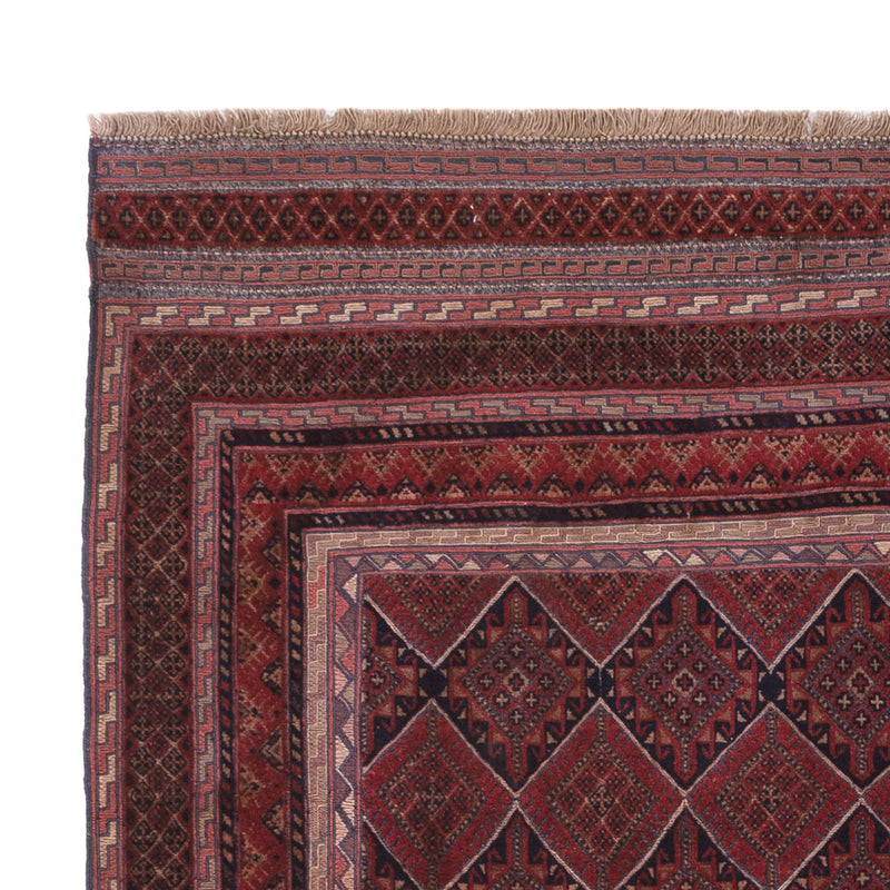 Kelim Afghan Teppich 144x186cm - dunkelrot