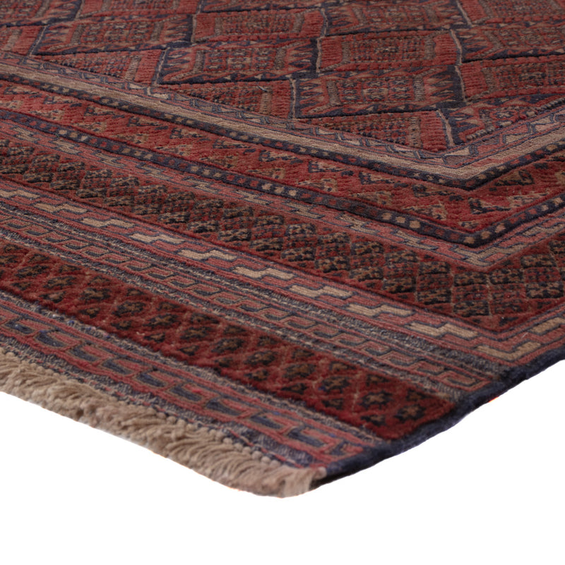 Kelim Afghan Teppich 144x186cm - dunkelrot