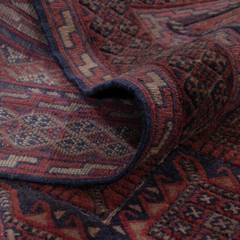 Kelim Afghan Teppich 144x186cm - dunkelrot