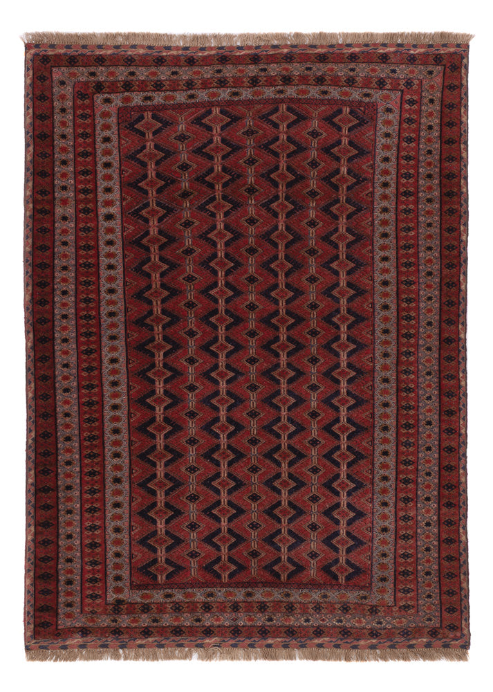 Kelim Afghan Teppich 130x180cm - dunkelrot