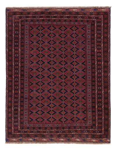 Kelim Afghan Teppich 155x202cm - dunkelrot