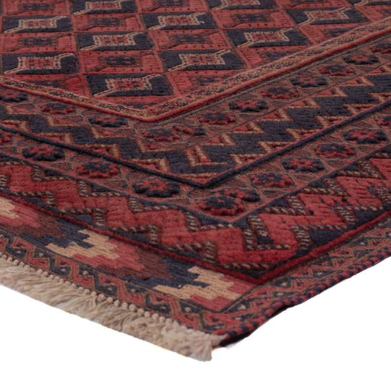 Kelim Afghan Teppich 161x201cm - dunkelrot