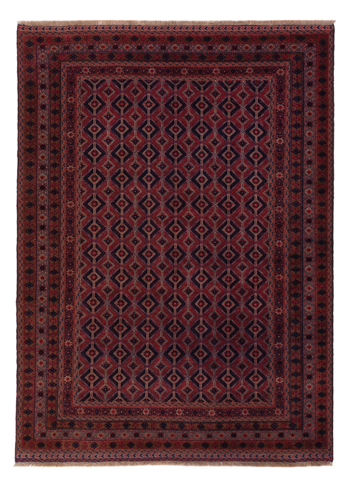 Kelim Afghan Teppich 149x203cm - dunkelrot