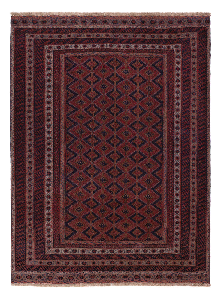 Kelim Afghan Teppich 152x202cm - dunkelrot