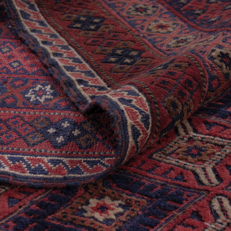 Kelim Afghan Teppich 151x190cm - dunkelrot