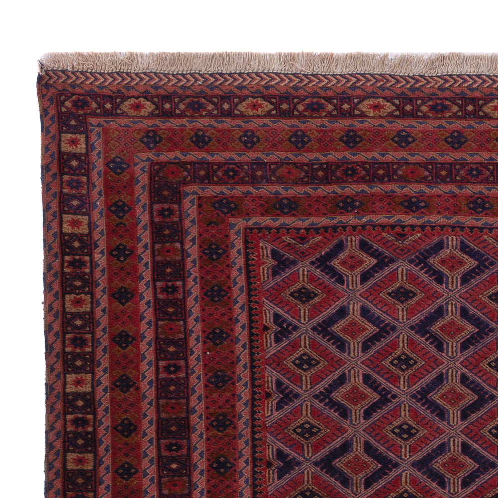 Kelim Afghan Teppich 151x190cm - dunkelrot