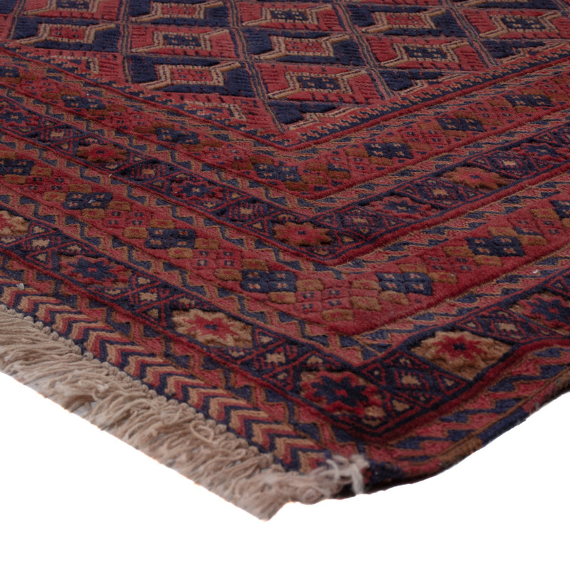 Kelim Afghan Teppich 151x190cm - dunkelrot