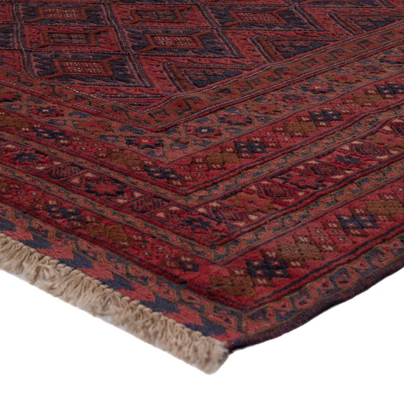 Kelim Afghan Teppich 147x190cm - dunkelrot