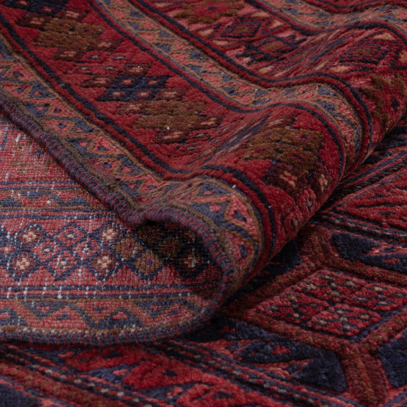 Kelim Afghan Teppich 147x190cm - dunkelrot